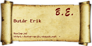 Butár Erik névjegykártya